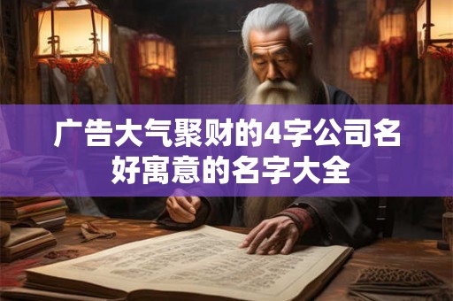 广告大气聚财的4字公司名 好寓意的名字大全