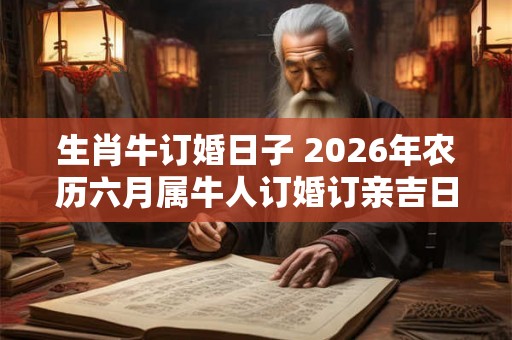 生肖牛订婚日子 2026年农历六月属牛人订婚订亲吉日
