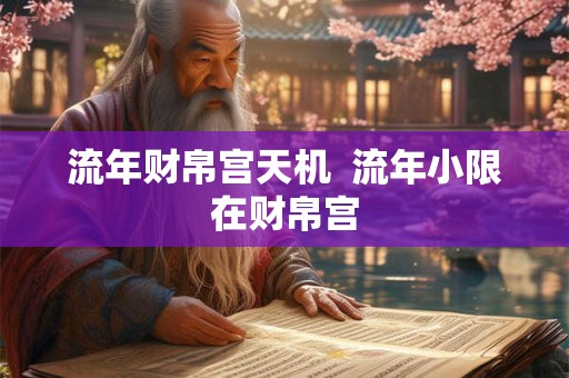 流年财帛宫天机  流年小限在财帛宫