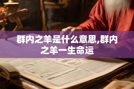群内之羊是什么意思,群内之羊一生命运