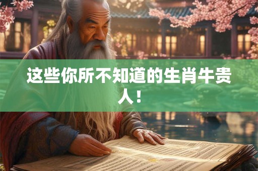 这些你所不知道的生肖牛贵人！