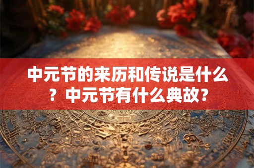 中元节的来历和传说是什么？中元节有什么典故？