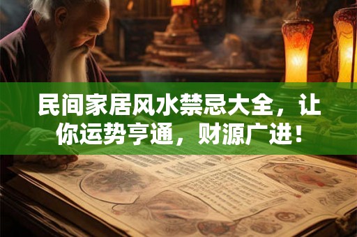 民间家居风水禁忌大全，让你运势亨通，财源广进！