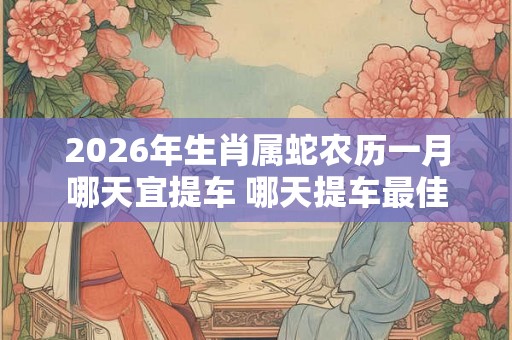 2026年生肖属蛇农历一月哪天宜提车 哪天提车最佳