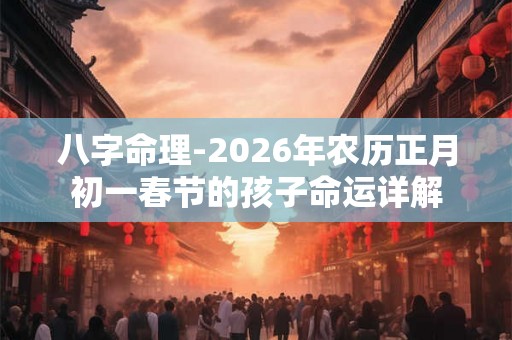 八字命理-2026年农历正月初一春节的孩子命运详解