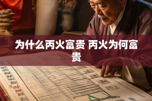 为什么丙火富贵 丙火为何富贵