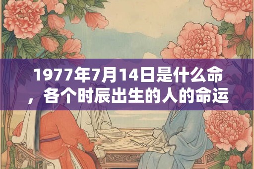 1977年7月14日是什么命，各个时辰出生的人的命运
