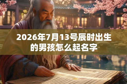 2026年7月13号辰时出生的男孩怎么起名字