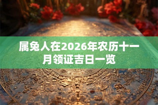 属兔人在2026年农历十一月领证吉日一览