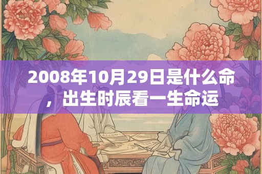 2008年10月29日是什么命,出生时辰看一生命运 2008年10月29日是什么命,出生时辰看一生命运