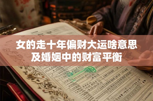 女的走十年偏财大运啥意思及婚姻中的财富平衡