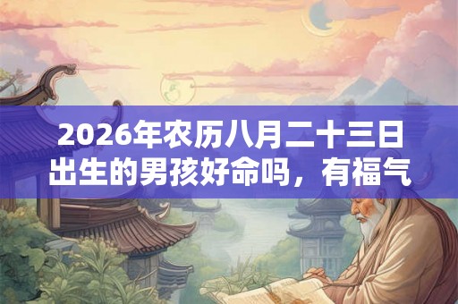 2026年农历八月二十三日出生的男孩好命吗，有福气吗？