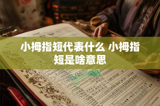 小拇指短代表什么 小拇指短是啥意思