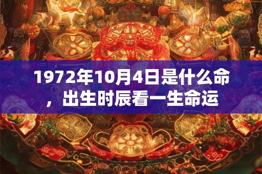 1972年10月4日是什么命，出生时辰看一生命运