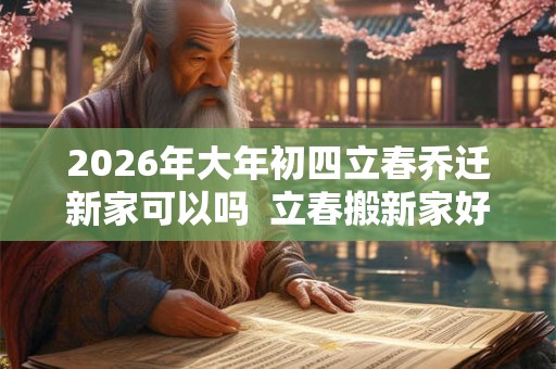 2026年大年初四立春乔迁新家可以吗  立春搬新家好不好