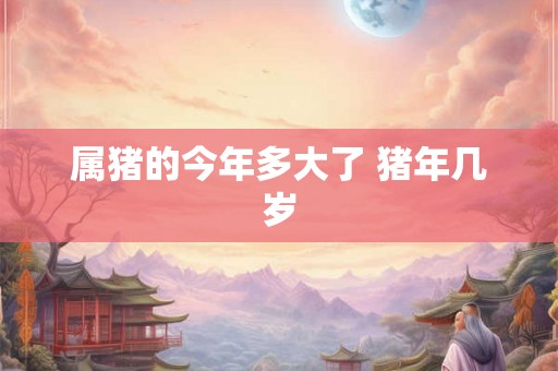 属猪的今年多大了 猪年几岁