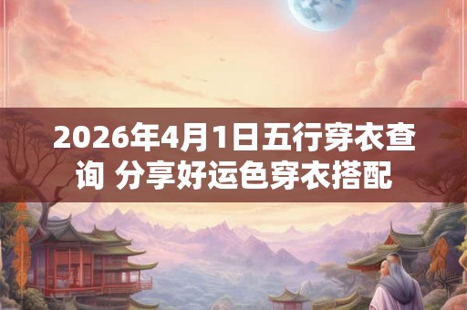 2026年4月1日五行穿衣查询 分享好运色穿衣搭配