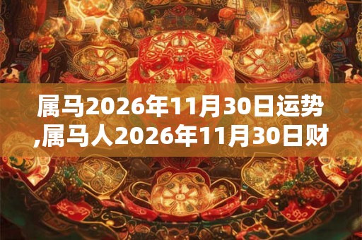 属马2026年11月30日运势,属马人2026年11月30日财运,生肖马2026年11月30日运势