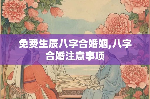 免费生辰八字合婚姻,八字合婚注意事项 免费生辰八字合婚姻,八字合婚注意事项