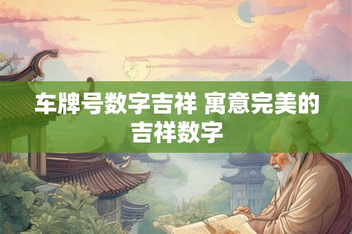 车牌号数字吉祥 寓意完美的吉祥数字