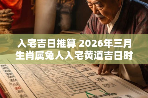 入宅吉日推算 2026年三月生肖属兔人入宅黄道吉日时辰一览表