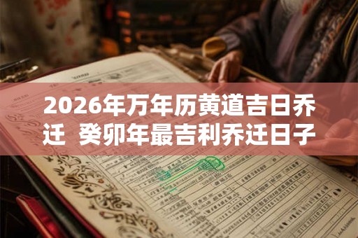 2026年万年历黄道吉日乔迁  癸卯年最吉利乔迁日子查询