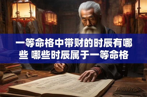 一等命格中带财的时辰有哪些 哪些时辰属于一等命格财旺