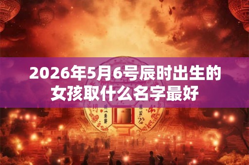 2026年5月6号辰时出生的女孩取什么名字最好