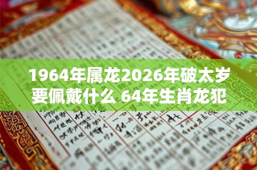 1964年属龙2026年破太岁要佩戴什么 64年生肖龙犯太岁怎么化解