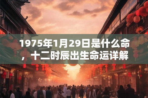 1975年1月29日是什么命，十二时辰出生命运详解