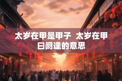 太岁在甲是甲子  太岁在甲曰阏逢的意思