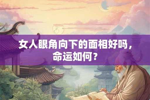 女人眼角向下的面相好吗，命运如何？