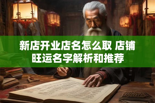 新店开业店名怎么取 店铺旺运名字解析和推荐