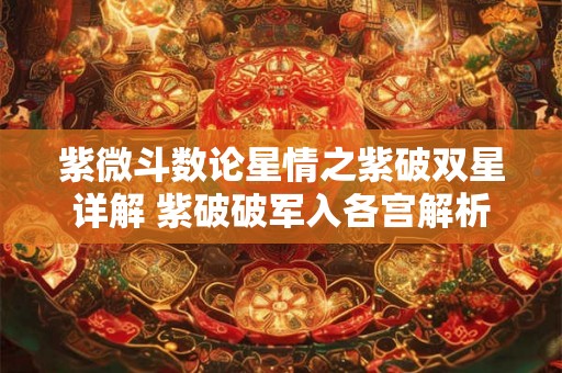 紫微斗数论星情之紫破双星详解 紫破破军入各宫解析