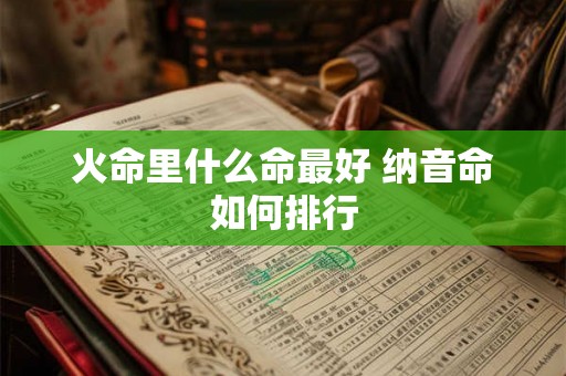 火命里什么命最好 纳音命如何排行