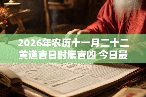 2026年农历十一月二十二黄道吉日时辰吉凶 今日最好的时辰