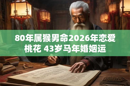 80年属猴男命2026年恋爱桃花 43岁马年婚姻运 80年属猴男命2026年恋爱桃花 43岁马年婚姻运