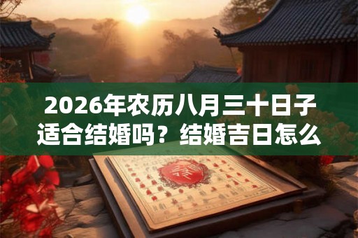 2026年农历八月三十日子适合结婚吗？结婚吉日怎么选择？