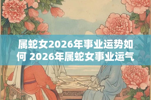 属蛇女2026年事业运势如何 2026年属蛇女事业运气