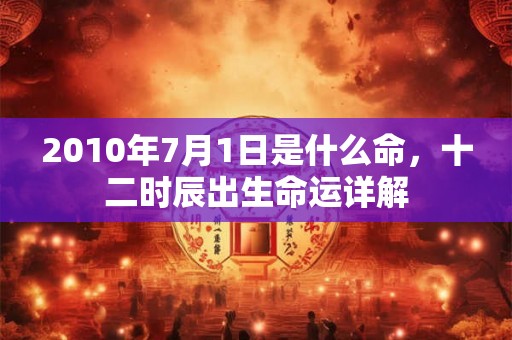 2010年7月1日是什么命，十二时辰出生命运详解