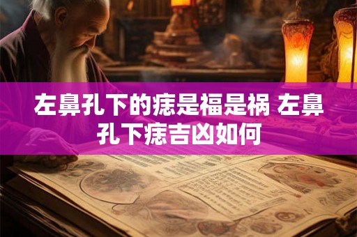 左鼻孔下的痣是福是祸 左鼻孔下痣吉凶如何