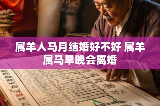 属羊人马月结婚好不好 属羊属马早晚会离婚