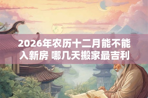 2026年农历十二月能不能入新房 哪几天搬家最吉利