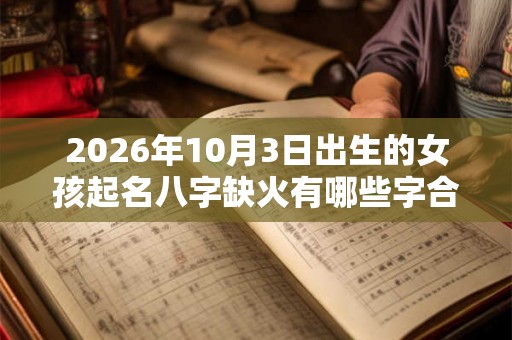 2026年10月3日出生的女孩起名八字缺火有哪些字合适？
