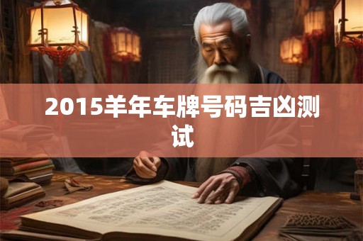 2015羊年车牌号码吉凶测试