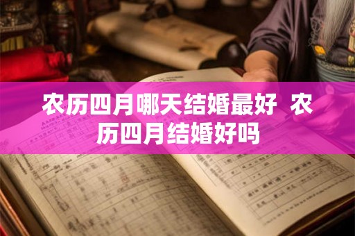 农历四月哪天结婚最好  农历四月结婚好吗