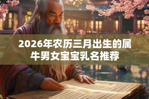 2026年农历三月出生的属牛男女宝宝乳名推荐