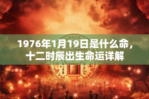 1976年1月19日是什么命，十二时辰出生命运详解
