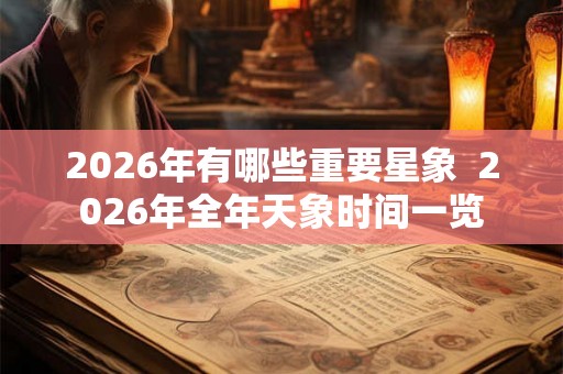 2026年有哪些重要星象  2026年全年天象时间一览