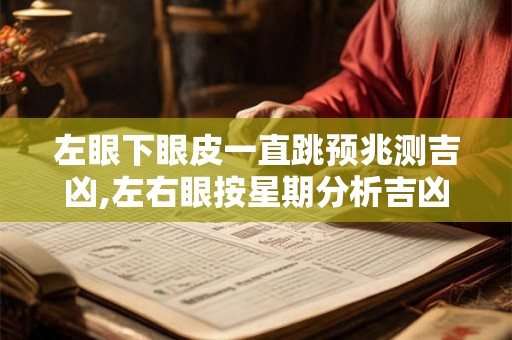 左眼下眼皮一直跳预兆测吉凶,左右眼按星期分析吉凶